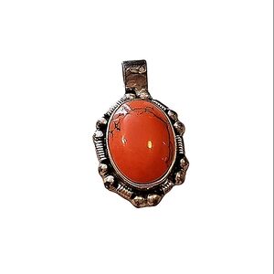 Sterling Silver Vintage Coral Pendant